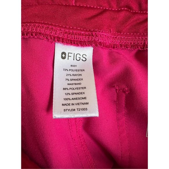 FIGS Livingston Basic Scrub Pants in Shocking Pink - Picture 4 of 4